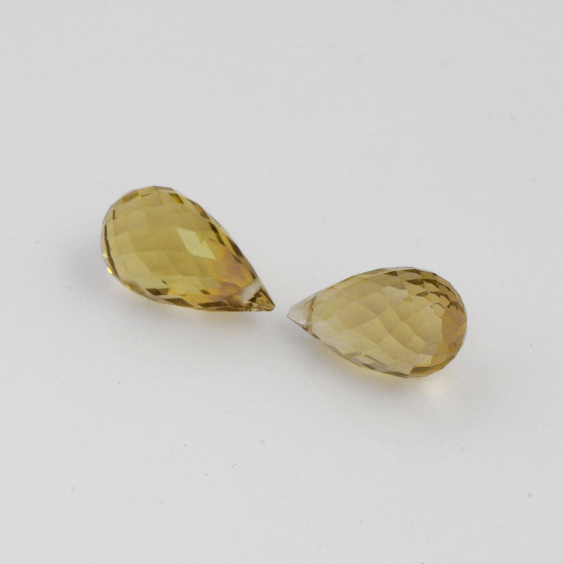 6.80 Carat Yellow Color Drops Lemon Quartz Gemstone