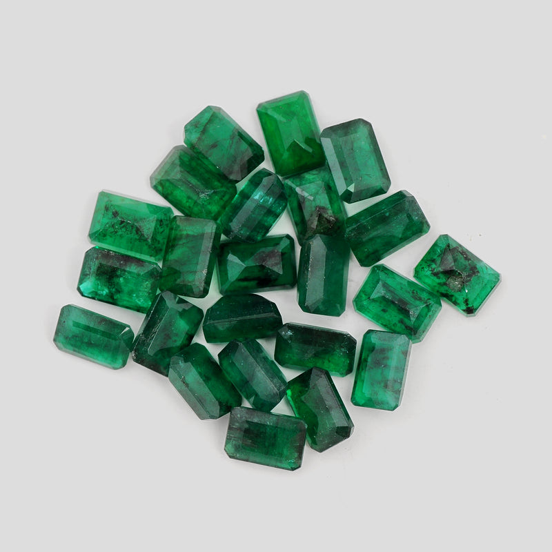 23 pcs Emerald  - 22.24 ct - Octagon - Green - Transparent