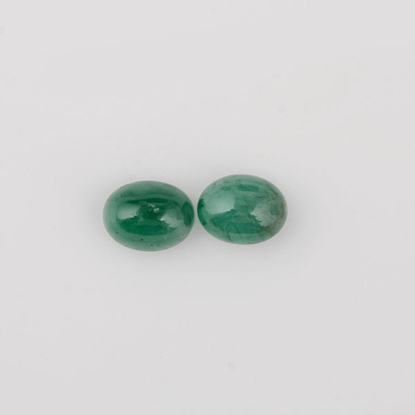 2 pcs Emerald  - 4.25 ct - Oval - Green
