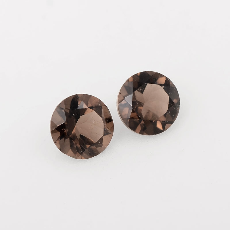 Round Brown Color Smoky Quartz Gemstone 0.90 Carat