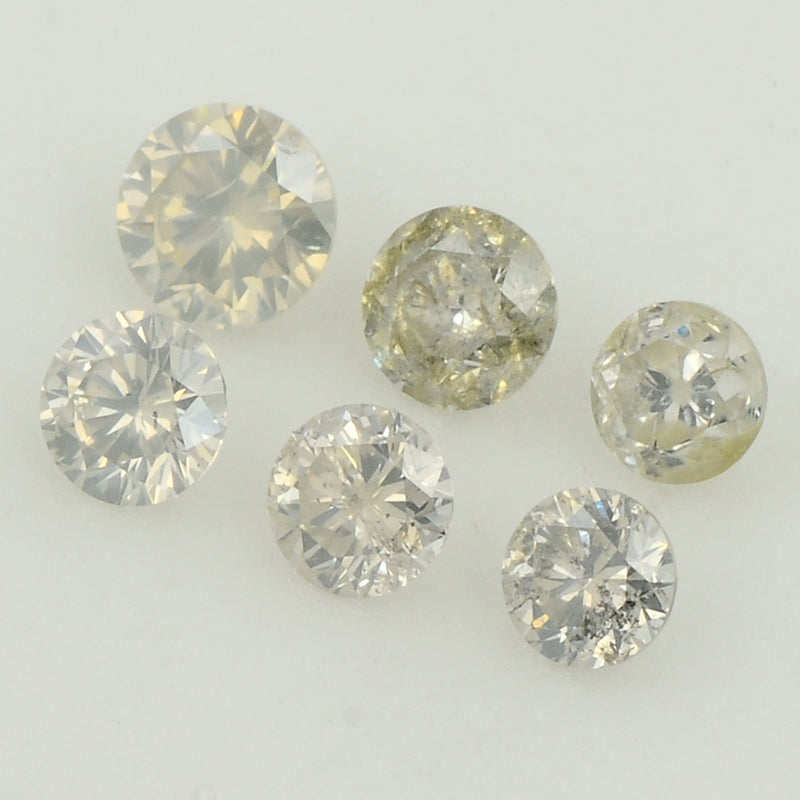 6 pcs Diamond  - 1.51 ct - ROUND - White