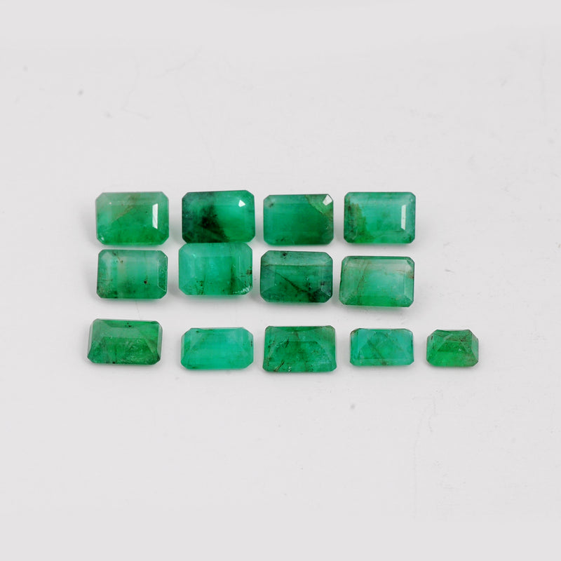 13 pcs Emerald  - 10.92 ct - Octagon - Green