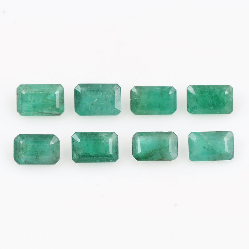 8 pcs Emerald  - 4.46 ct - Octagon - Green