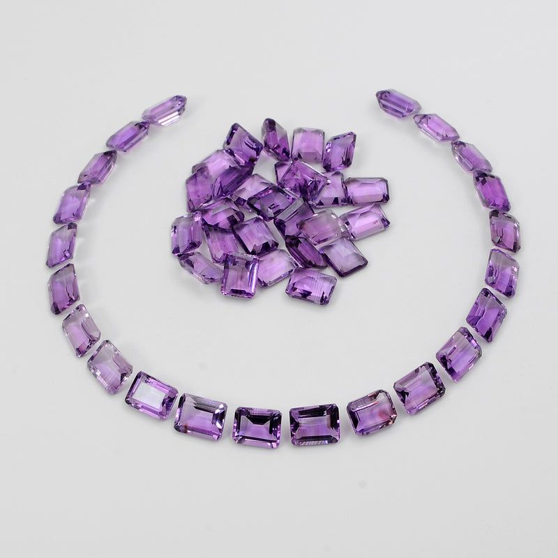 Octagon Purple Color Amethyst Gemstone 108.38 Carat